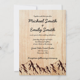 Rustiek hout & bergen bruiloft uitnodigingen