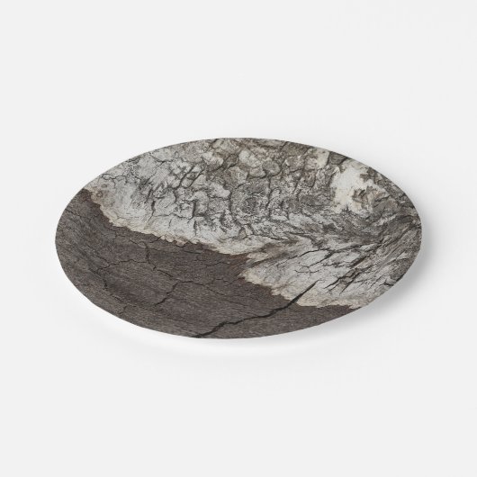 Rustiek Hout Berkenbast Land Papieren Bordje (Gekanteld)