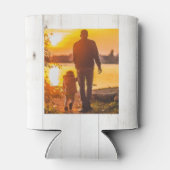 Rustiek hout beste papa ooit foto Koelbox Blikjeskoeler (Achterkant)