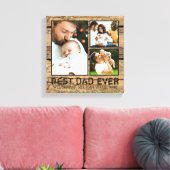 Rustiek hout BESTE PAPA OOIT Fotocollage Canvas Afdruk (Insitu (Woonkamer))
