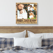 Rustiek hout BESTE PAPA OOIT Fotocollage Canvas Afdruk (Insitu (Slaapkamer))