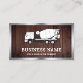 Rustiek Hout Beton Mixer Cement Truck Visitekaartje (Voorkant)