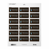 Rustiek Hout Blauw Buck Herten Adres Etiket (Full Sheet)