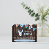 Rustiek hout blauw geruite hertenluier raffel tick informatiekaartje (Staand voorkant)