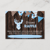 Rustiek hout blauw geruite hertenluier raffel tick informatiekaartje (Voorkant)