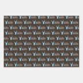 Rustiek Hout Blauw Herten Jongen Baby shower Inpakpapier Vel (Voorkant 3)