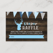 Rustiek Hout Blauw Herten Jongen Luier Raffle Tick Informatiekaartje (Voorkant)