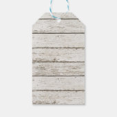 Rustiek hout  blauw zeepaardje bruiloft gunst cadeaulabel (Achterkant)