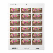 Rustiek hout bloeit bloemig retour adres label (Full Sheet)