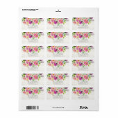 Rustiek hout bloeit bloemig retour adres label (Full Sheet)