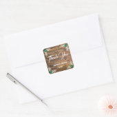 Rustiek Hout & Bloem Vierkante Sticker (Envelop)