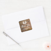 Rustiek Hout & Bloem Vierkante Sticker (Envelop)