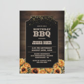 Rustiek Hout Bloemen Birthday BBQ Kaart (Staand voorkant)