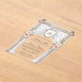 Rustiek Hout Bloemen Bladerdak Islamitische Moslim Acryl Uitnodigingen (Laagn)