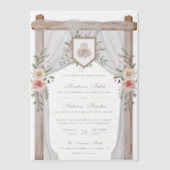 Rustiek Hout Bloemen Bladerdak Islamitische Moslim Vellum Uitnodigingen (Voorkant)