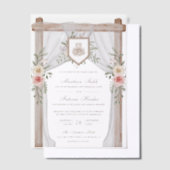 Rustiek Hout Bloemen Bladerdak Islamitische Moslim Vellum Uitnodigingen (Offset)