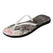 Rustiek Hout Bloemen Bruiloft Moeder van de bruid Teenslippers (Schuin)
