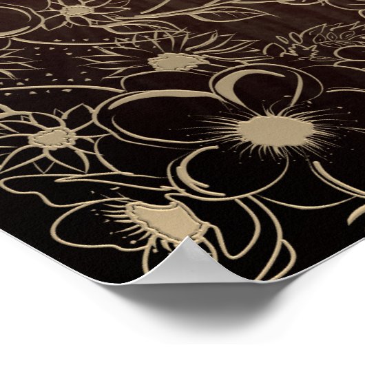 Rustiek Hout Bloemen Bruiloft Welkom Poster (Hoek)