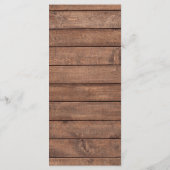 Rustiek Hout Bloemen Cascade Monogram Bruiloft Din Menu (Achterkant)