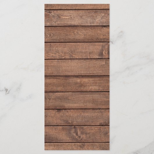 Rustiek Hout Bloemen Cascade Monogram Bruiloft Din Menu (Achterkant)