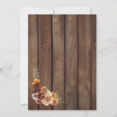 Rustiek Hout Bloemen Huwelijk Na Feest Kaart (Achterkant)