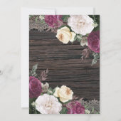 Rustiek hout Bloemen Kant Verlovingsfeest Kaart (Achterkant)