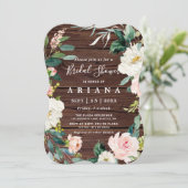 Rustiek Hout Bloemen Krans Trouwen Vrijgezellenfee Kaart (Staand voorkant)