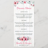 Rustiek Hout Bloemen Land Bruiloft Diner Menu (Voorkant)