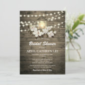 Rustiek Hout Bloemen Lantaarn Lights Vrijgezellenf Kaart (Staand voorkant)