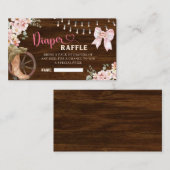 Rustiek Hout Bloemen Luier Raffle Kaart (Voorkant / Achterkant)