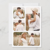 Rustiek Hout Bloemen Monogram Foto Canopy Wedding Kaart (Achterkant)