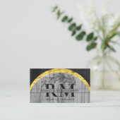 Rustiek Hout Bloemen Monogram Goud Visitekaartje (Staand voorkant)