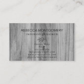 Rustiek Hout Bloemen Monogram Goud Visitekaartje (Achterkant)