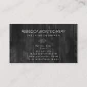 Rustiek Hout Bloemen Monogram Goud Visitekaartje (Achterkant)