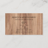 Rustiek Hout Bloemen Monogram Goud Visitekaartje (Achterkant)