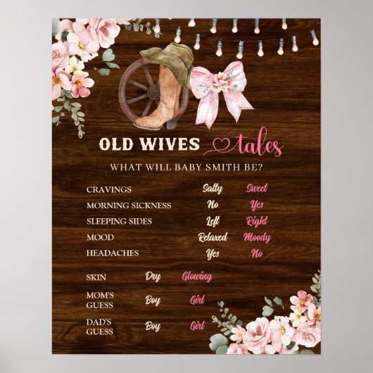 Rustiek Hout Bloemen Oude Vrouwen Verhalen Poster (Voorkant)