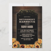 Rustiek Hout Bloemen Pensioen BBQ Kaart (Voorkant)