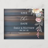 Rustiek Hout Bloemen Trouwen Save The Date Aankondigingskaart