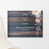 Rustiek Hout Bloemen Trouwen Save The Date Aankondigingskaart