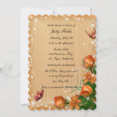 Rustiek Hout Bloemen Vlinder Bruiloft Vrijgezellen Kaart (Voorkant)