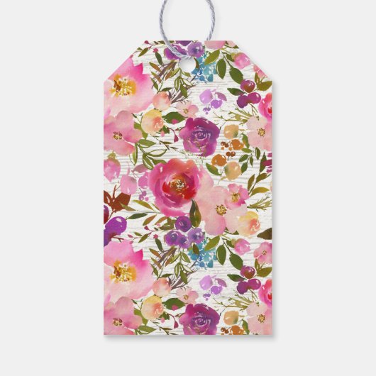 Rustiek Hout Bloemen Vrijgezellenfeest Favor Cadea Cadeaulabel (Achterkant)