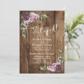 Rustiek Hout & Bloemen Wij zijn Gevlucht Ontvangst Kaart (Staand voorkant)