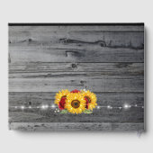 Rustiek Hout Bloemen Zonnebloem Roos Quinceanera Gastenboek (Achterkant)