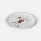 Rustiek Hout & Bloemenlaarzen Land Boerderij Bruil Papieren Bordje (Gekanteld)