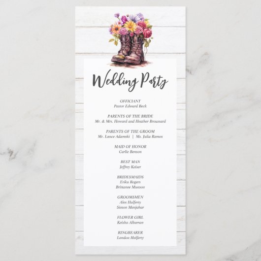 Rustiek Hout & Bloemenlaarzen Land Boerderij Bruil Programmakaart (Achterkant)