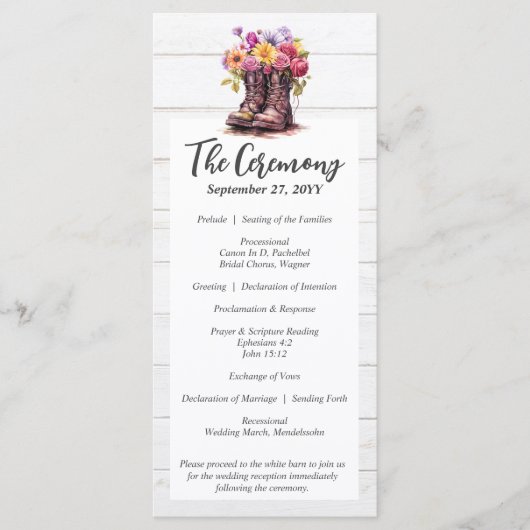 Rustiek Hout & Bloemenlaarzen Land Boerderij Bruil Programmakaart (Voorkant)