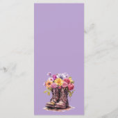 Rustiek hout & Bloemenlaarzen Land Bruiloft Menu (Achterkant)