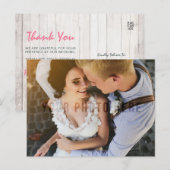 Rustiek hout bloemenland bruiloft dank u foto briefkaart (Voorkant / Achterkant)