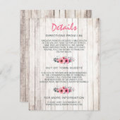Rustiek hout bloemenland bruiloft details invoegen informatiekaartje (Voorkant / Achterkant)