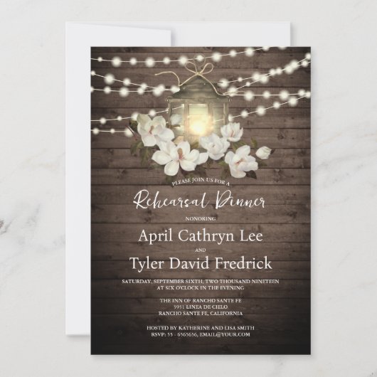 Rustiek hout bloemenlantaarn verlichting repetitie kaart (Voorkant)